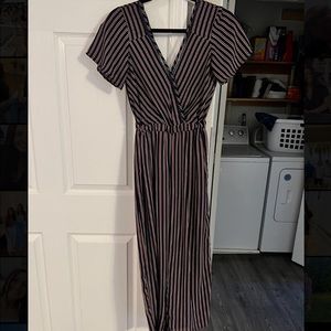 Red white and blue stripped jump suit sienna and sky